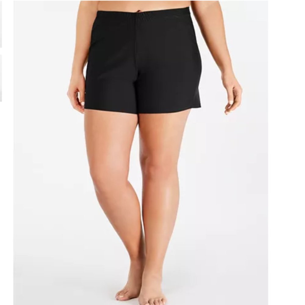 NWT Island Escape Swim Shorts Black Plus 24W - Picture 1 of 3